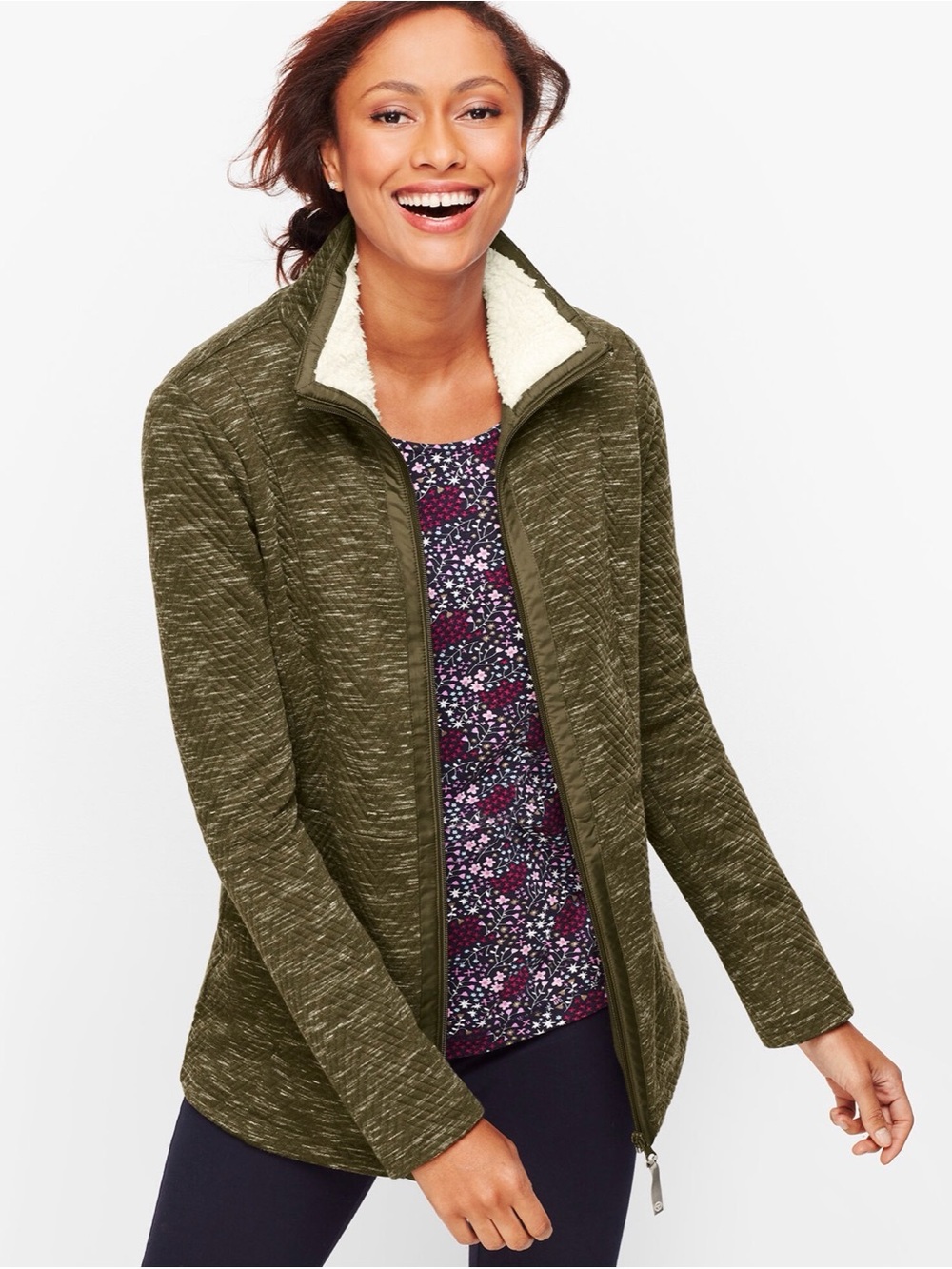 Talbot’s Sherpa Collar Textured Women’s Jacket-XS